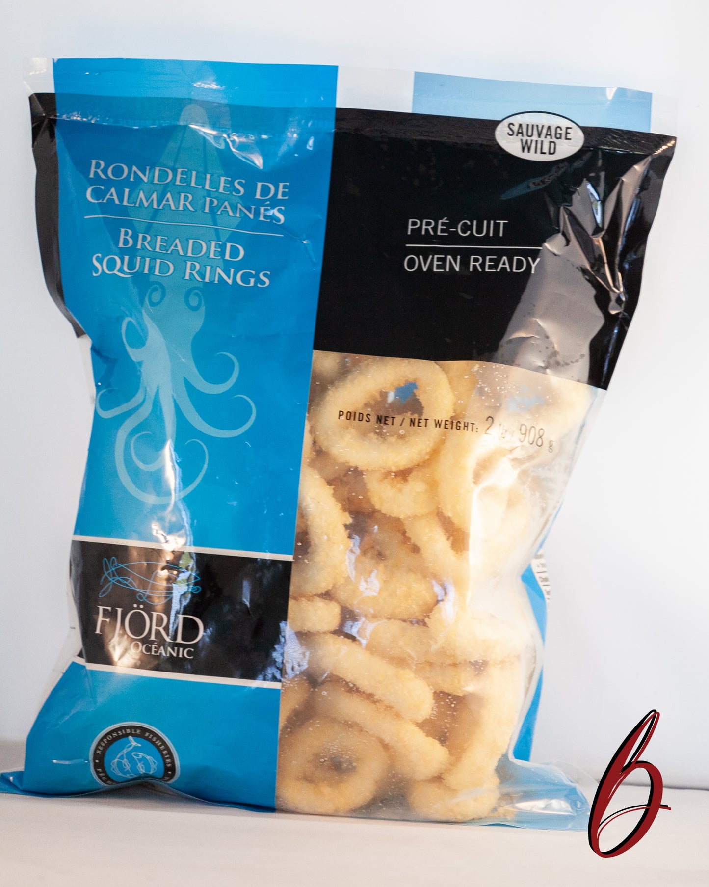 Frozen Pre-Cooked and Breaded Calamari Rings (2 lbs)